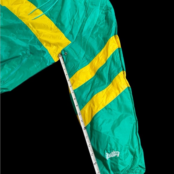 VTG Eastbay Jacket Mens LGreen Yellow Windbreaker Track Embroidered Zip Rare - Picture 5 of 9